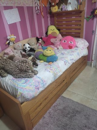 Habitación juvenil cama nido madera