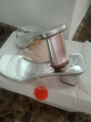 Sandalias de verano Plata transparente.Nuevas!!!