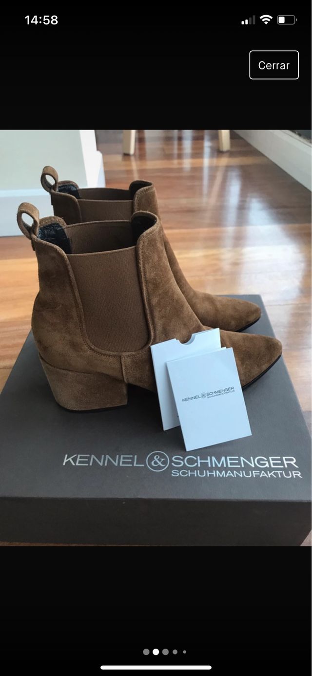 Botín en ante color Camel / caramelo