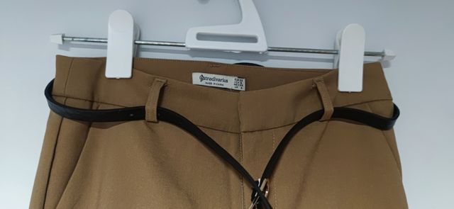 pantalón Camel traje cinturón