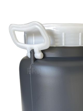 Bid\xf3n de pl\xe1stico de boca ancha | Gris | Con Asas | 15 LITROS