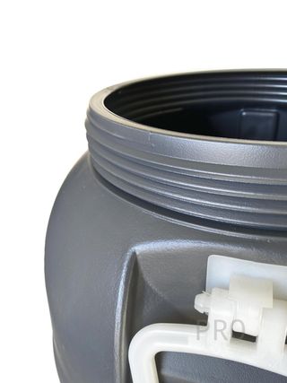 Bid\xf3n de pl\xe1stico de boca ancha | Gris | Con Asas | 55 LITROS