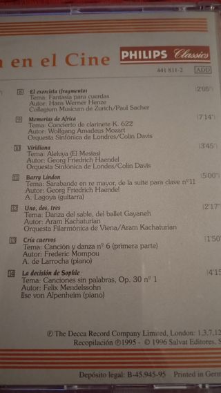 CD música clásica y sonido delfines