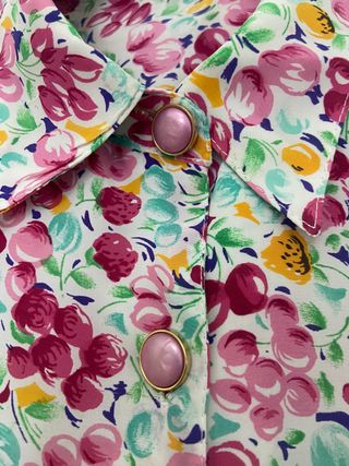 Camisa blusa vintage de flores con botones 