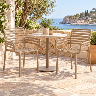 Silla Doga con brazos apilable terraza hostelería