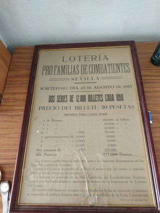 CARTEL LOTERIA PRO FAMILIAS DE COMBATIENTES 23 AGO