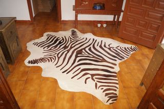 Alfombra Piel De Vaca Estampado Cebra ch-2582