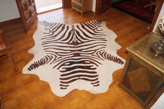 Alfombra Piel De Vaca Estampado Cebra ch-2582