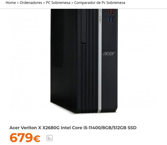 acer veriton x con teclado y ratón nuevos