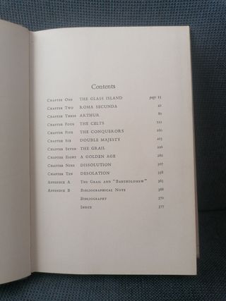 Libro inglés antiguo Rey Arturo Avalon Historia