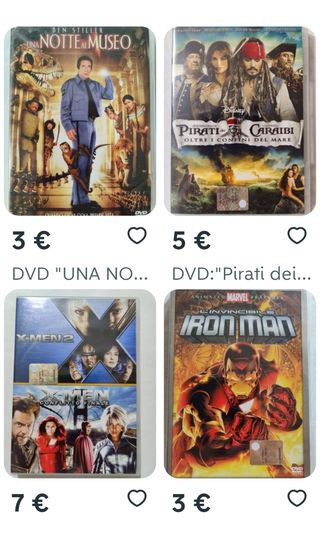 n. quattro DVD venduti in blocco scontati