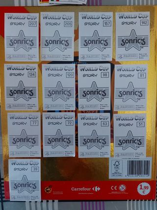 Cambio cromos world cup story "sonrics"