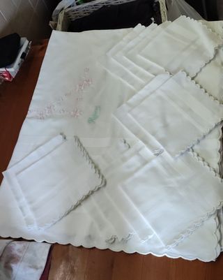 tovaglia 12 posti più 12 tovaglioli in puro cotone