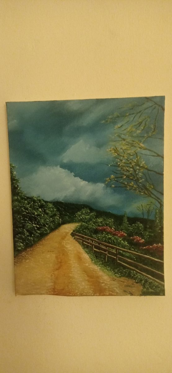 Due dipinti di paesaggi olio su tela