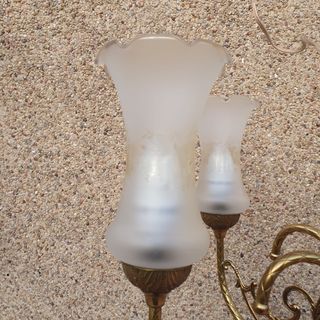 LÁMPARA DE TECHO. BRONCE. SEIS BRAZOS.