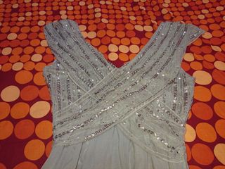 VESTIDO LARGO FIESTA GRIS