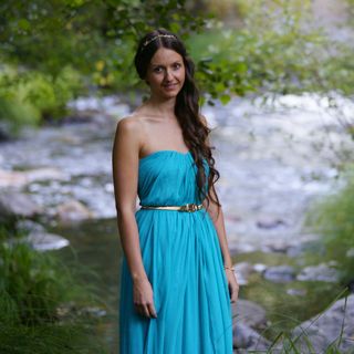 VESTIDO LARGO FIESTA AZUL