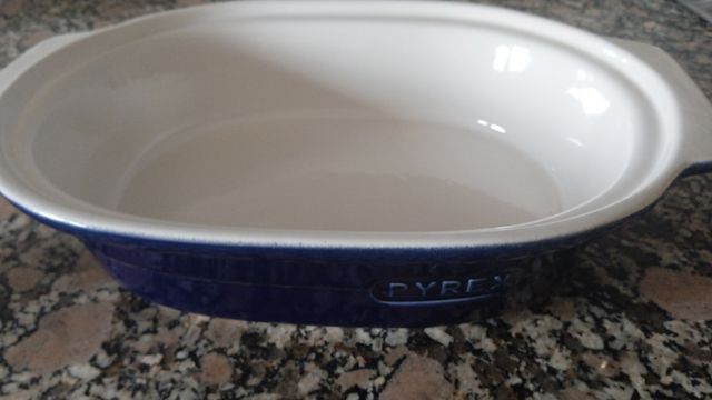 fuente horno gres cerámica pyrex ovalada
