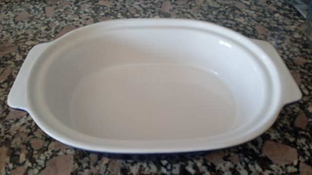 fuente horno gres cerámica pyrex ovalada
