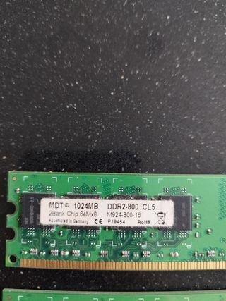 Memoria RAM 1Gb DDR2 A 800 MHZ