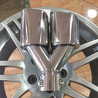 🔵Doble Rectangular 90x70mm Cola Escape Acero Inox