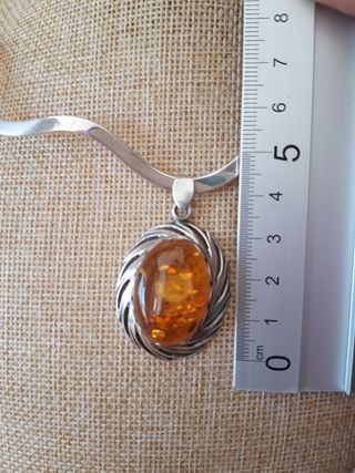 Colgante ámbar plata 925