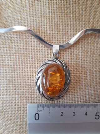 Colgante ámbar plata 925