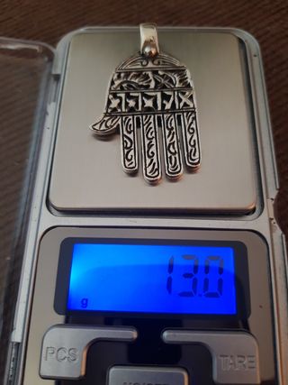 colgante mano de Fátima plata de ley 