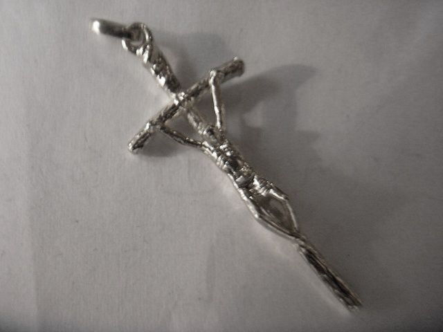 Cruz pastoral juan pablo II en plata de ley - 42mm