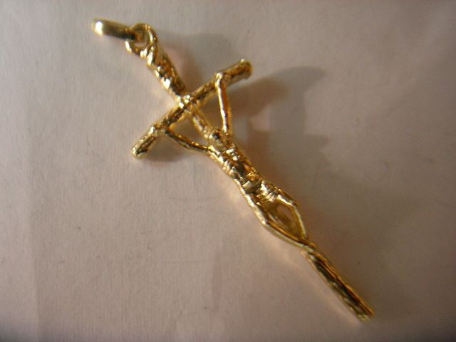 Cruz pastoral juan pablo II en plata de ley - 42mm