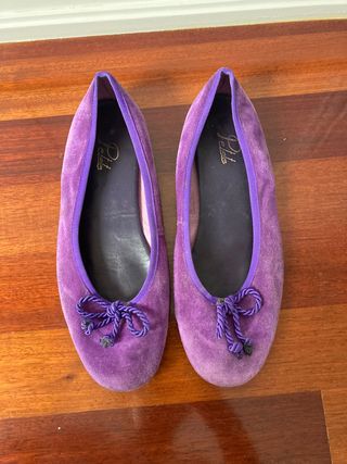 Bailarinas de ante moradas lilas talla 40