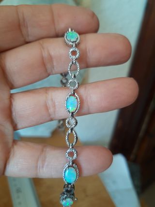 impresionante pulsera ópalos etíopes y plata de le