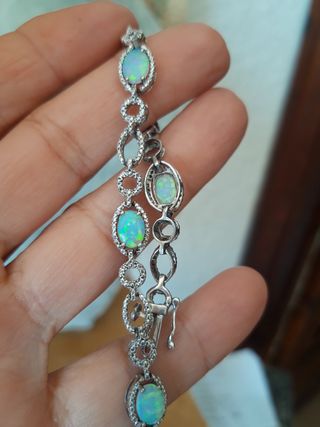 impresionante pulsera ópalos etíopes y plata de le