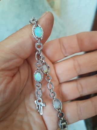 impresionante pulsera ópalos etíopes y plata de le