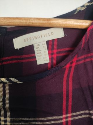 Camisa manga corta cuadro escoces Springfield tall