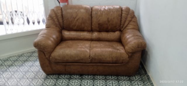 Sofá de piel,camel, vintage