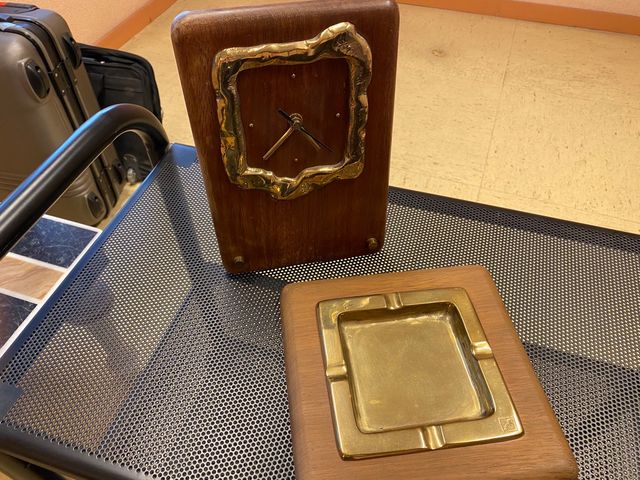 Juego de RELOJ y CENICERO del escultor AR