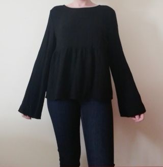 camisa manga larga negra