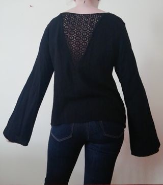 camisa manga larga negra