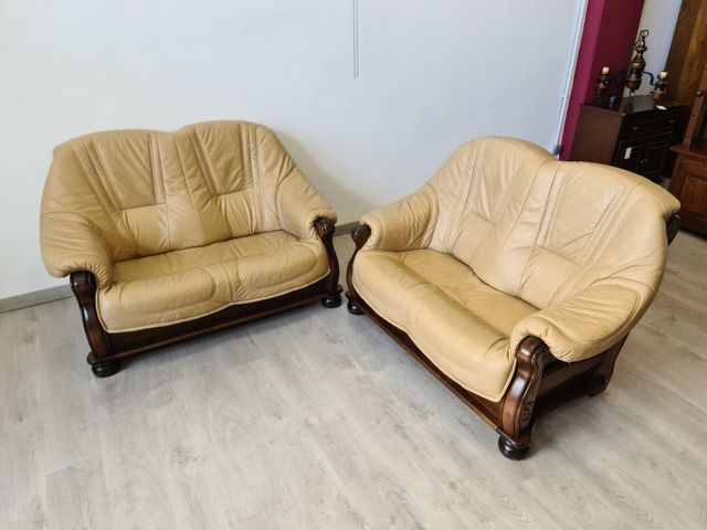Sofas de Piel Rusticos Color Crema Clarito