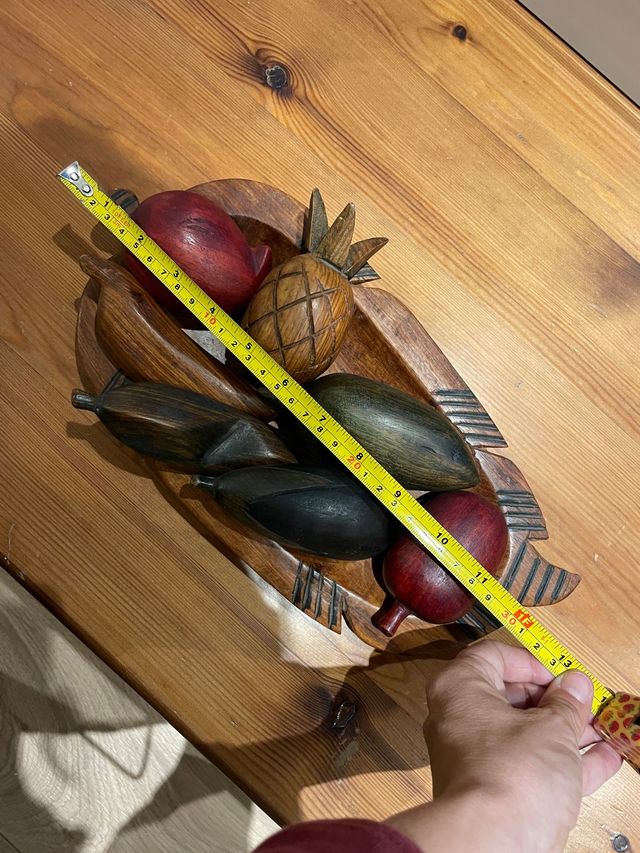 Bandeja frutas madera tallada decoración