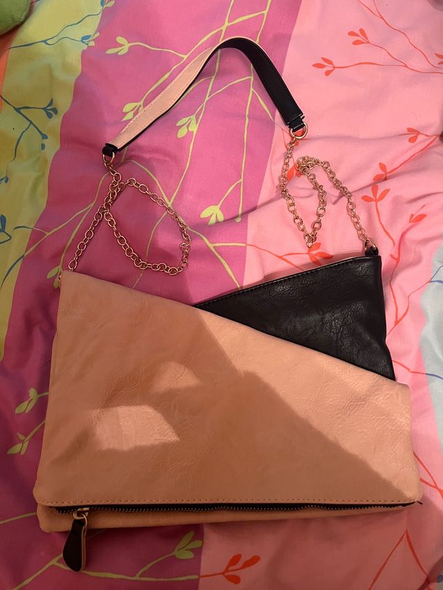 Bolso reversible negro-beige