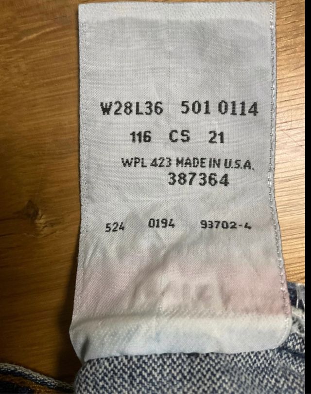 Jeans Levi’s 501 vintage W28 L36 made in 🇺🇸
