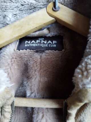 chaqueta piel naf naf Camel de ante  talla M
