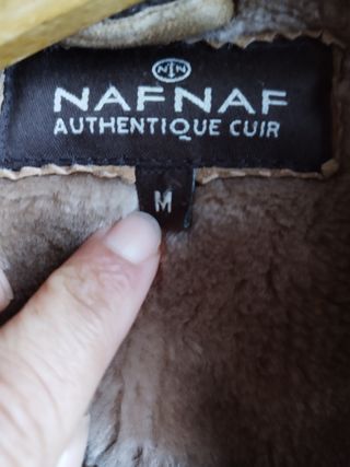 chaqueta piel naf naf Camel de ante  talla M