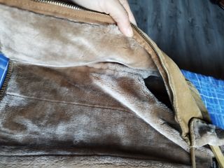 chaqueta piel naf naf Camel de ante  talla M