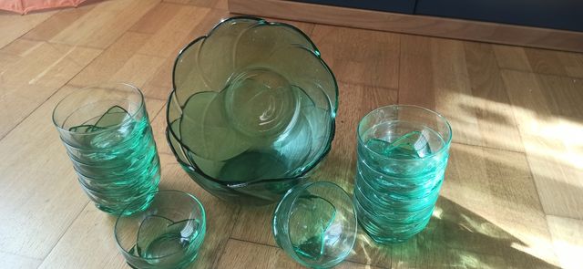 set fiore macedonia in vetro 14 pezzi