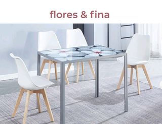 NOVEDAD MESA FLORES +4 SILLAS