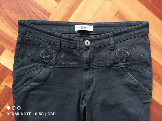 Pantalón Mujer Negro Paris Pirata Moda actual