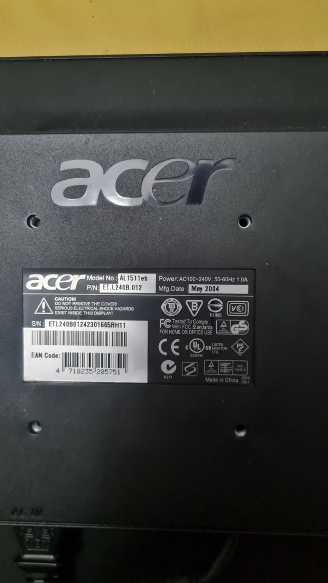 monitor acer AL1511